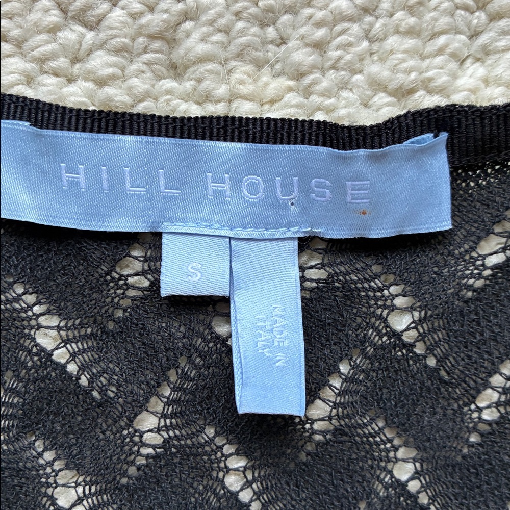 Hill House Women’s Black Cropped Wrap Knit Long Sleeve Cardigan Size Small - Picture 7 of 13